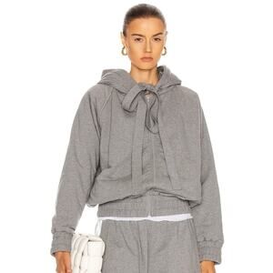 NORMA KAMALI Hooded Bomber Jacket Zipup